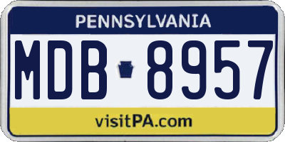 PA license plate MDB8957