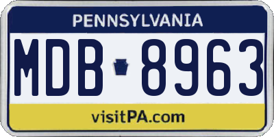 PA license plate MDB8963