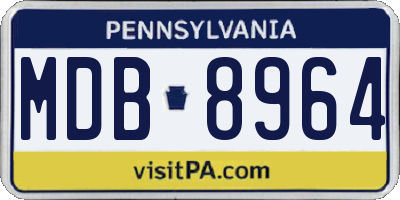 PA license plate MDB8964