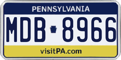 PA license plate MDB8966