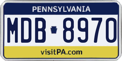 PA license plate MDB8970