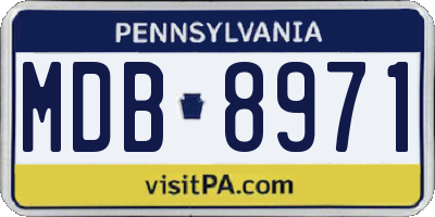 PA license plate MDB8971