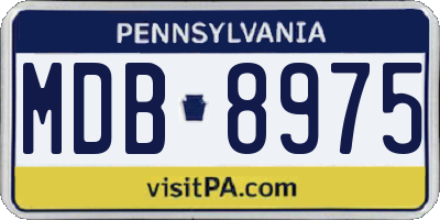 PA license plate MDB8975