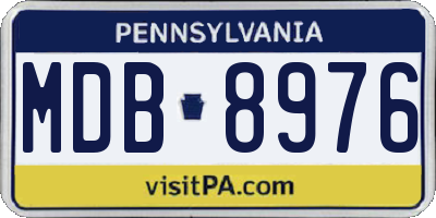 PA license plate MDB8976