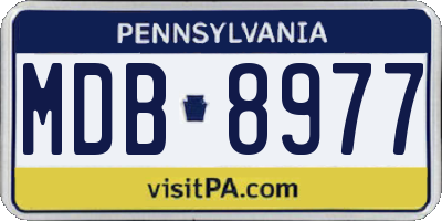 PA license plate MDB8977