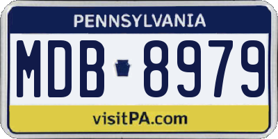 PA license plate MDB8979