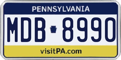PA license plate MDB8990