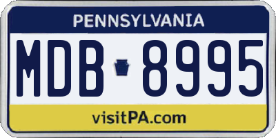 PA license plate MDB8995