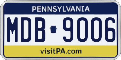 PA license plate MDB9006