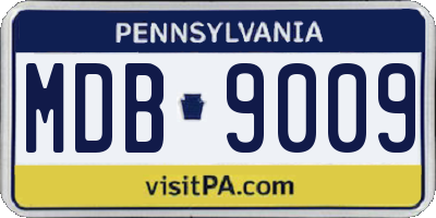 PA license plate MDB9009