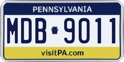 PA license plate MDB9011