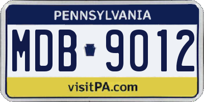 PA license plate MDB9012