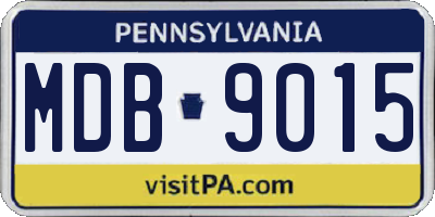 PA license plate MDB9015