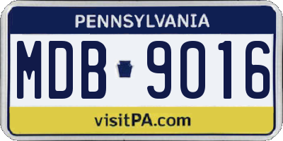 PA license plate MDB9016