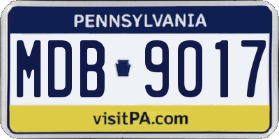 PA license plate MDB9017