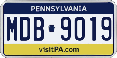 PA license plate MDB9019