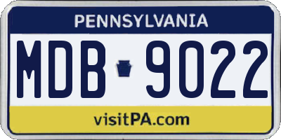 PA license plate MDB9022