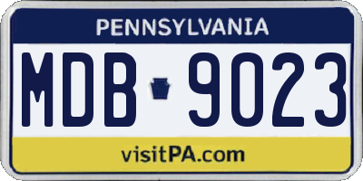 PA license plate MDB9023