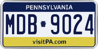 PA license plate MDB9024