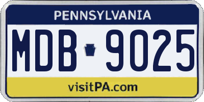 PA license plate MDB9025