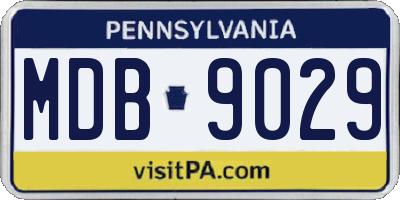 PA license plate MDB9029