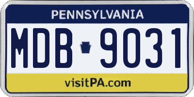 PA license plate MDB9031