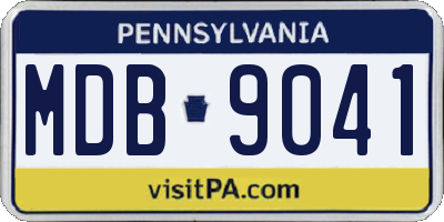 PA license plate MDB9041