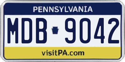 PA license plate MDB9042