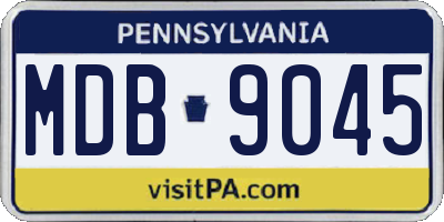 PA license plate MDB9045