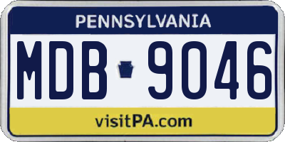 PA license plate MDB9046