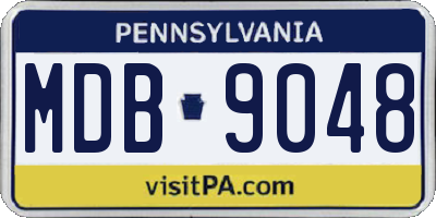 PA license plate MDB9048