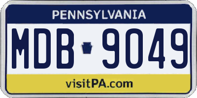 PA license plate MDB9049