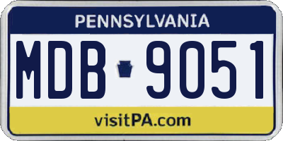 PA license plate MDB9051