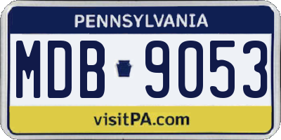 PA license plate MDB9053