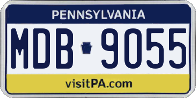 PA license plate MDB9055