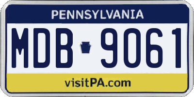 PA license plate MDB9061