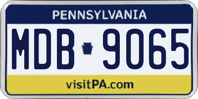 PA license plate MDB9065