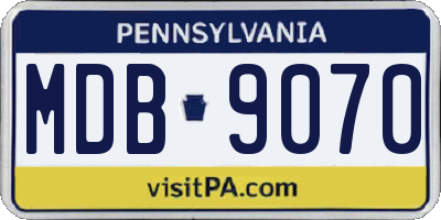 PA license plate MDB9070