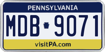 PA license plate MDB9071