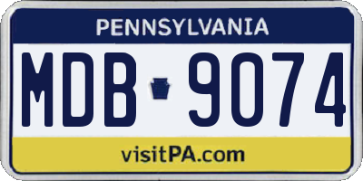 PA license plate MDB9074