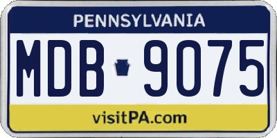 PA license plate MDB9075