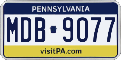 PA license plate MDB9077