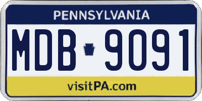 PA license plate MDB9091