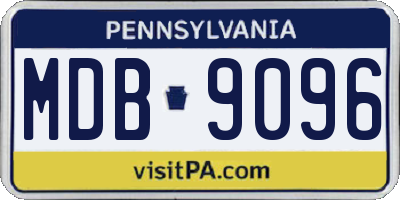 PA license plate MDB9096
