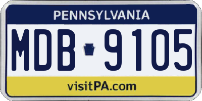 PA license plate MDB9105