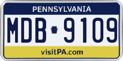 PA license plate MDB9109