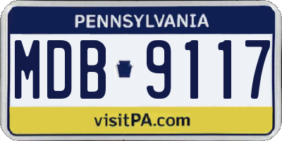 PA license plate MDB9117