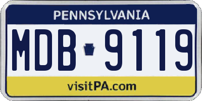 PA license plate MDB9119