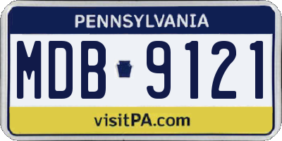 PA license plate MDB9121