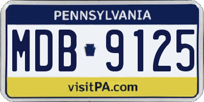 PA license plate MDB9125